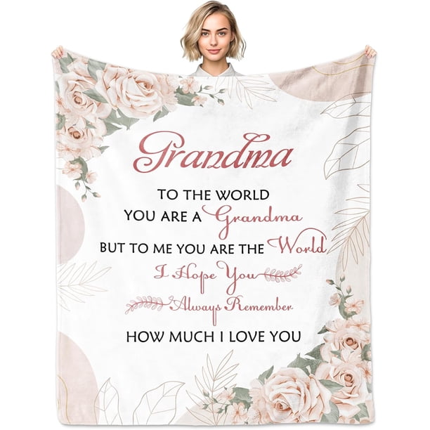 LHSHID Grandma Birthday Gifts Blanket Grandma Gifts from Grandchildren Grandma Gift Ideas for Mother's Day Christmas to My Grandma Throw Blankets 60"x80"