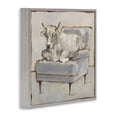 thumbnail image 3 of Stupell Industries White Cattle on Couch Animals Painting Gray Framed Art Print Wall Art, 12 x 12, 3 of 8