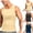 Beige, variant on Mens Sleeveless Top Compression Muscle Fit Crew Neck Sleeveless Silhouette Moisture Wicking Fabric for Gym Training Beige L