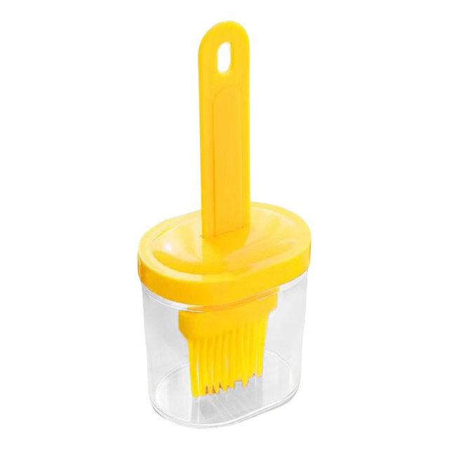 -Botella dispensadora de aceite con cepillo, herramientas resistentes a altas temperaturas para freír panqueques, en la cocina , amarillo BLESIY cepillo para botellas de aceite de silicona