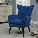 Morden Fort Contemporary Upholstered Tufted Wingback Chair with Tapered Legs