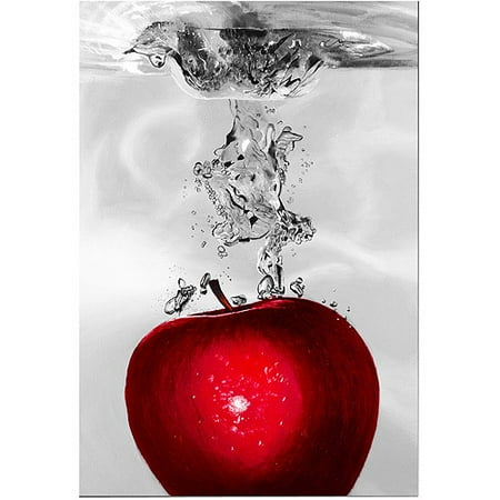 Trademark Art "Red Apple Splash" Canvas Art, 22x32