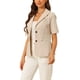 thumbnail image 4 of INSPIRAR CHIC Conjunto de Traje de 2 Piezas para Mujeres Blazer con Solapa Muesca Vestido en Capas Talla L Caqui, 4 of 6
