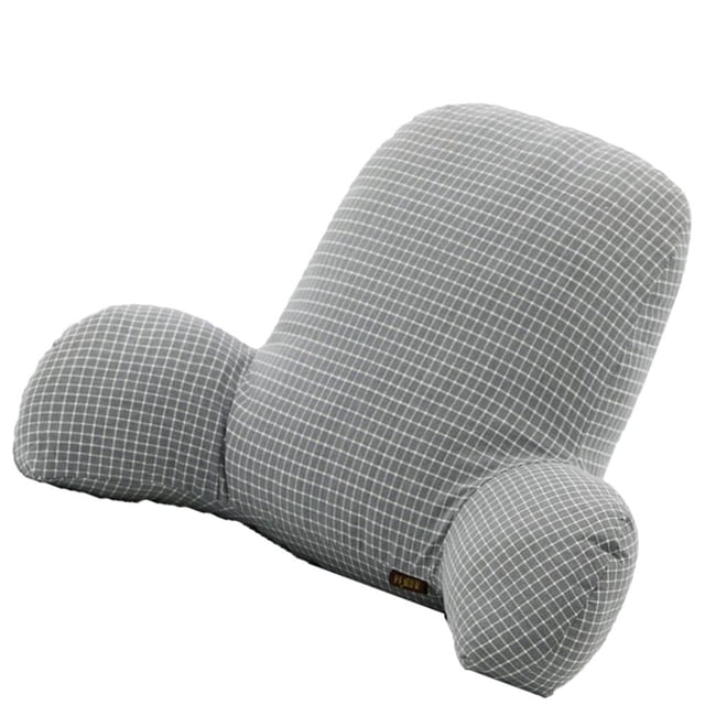 Almohada de Lectura Suave en Cama Sofá Cojín para Adultos, Y Niños, Lactancia con Funda Extraíble con Cremallera Y Bolsill Gris de rejilla BLESIY Almohada de lectura