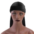 thumbnail image 3 of 2x Velvet Bandana Headwear Seda Wrap Hat Negro, 3 of 8