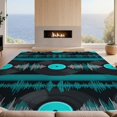 thumbnail image 2 of Design&I 2'x3' Ultra Soft Door Mat, Classic Record Album With Electric Teal Accents And Black Circle None Fluffy Washable Easy Care Indoor rug for Bedside Entryway, 2 of 7