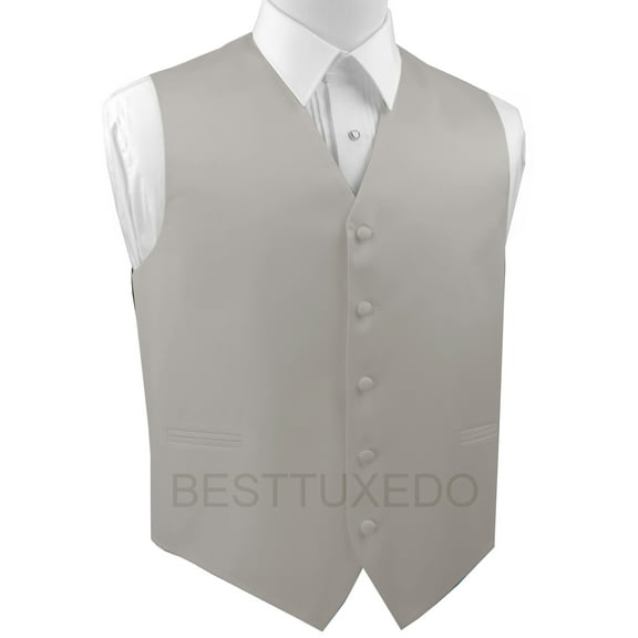 Best Tuxedo Men's Formal Tuxedo Vest for Prom, Wedding, Cruise, Homecoming in Platinum