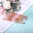 thumbnail image 6 of Unique Bargains 1 Set Rhinestones Handle Nail Art Brushes Kit for Nail Design Pink Gold Tone, 6 of 6