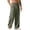 Army Green, variant on Cotton Linen Pants for Men Summer Fashion Boho Drawstring Waist Wide Leg Beach Trousers