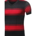 thumbnail image 3 of FashionOutfit Men's Casual Soft Striped V-neck Short Sleeve Cotton T-Shirt, 3 of 3