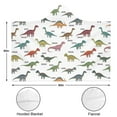 thumbnail image 3 of Wearable Blanket,White Cartoon Dinosaurs Names Pattern Hooded Wearable Flannel Blanket for Adults & Teens,Winter Poncho Shawl Wrap Cape Cozy Anti-Pill,60"x80", 3 of 5