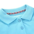 thumbnail image 3 of Bienzoe Girl's Breathable Short Sleeve Polo 2pcs PACKB 6/6X Blue/Gray, 3 of 11