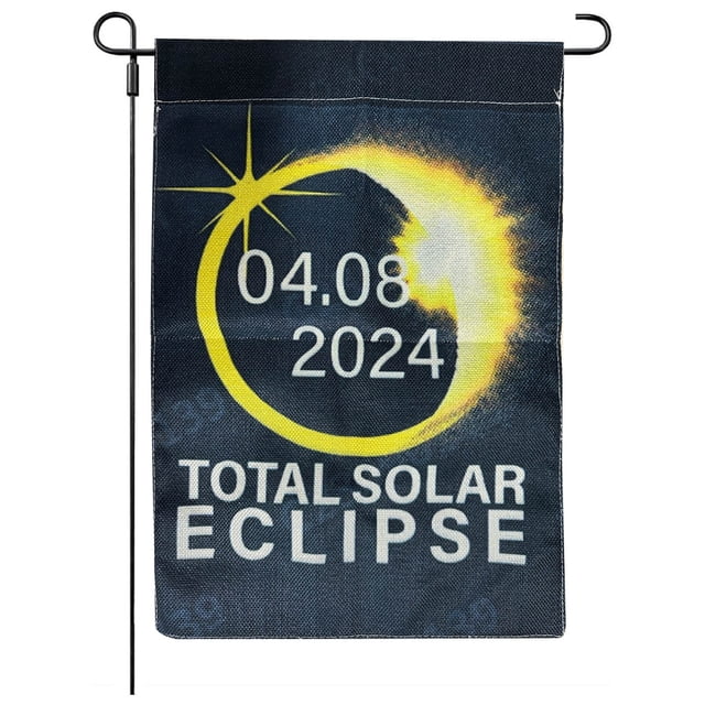 Solar Eclipse 2024 Garden Flag Double Sided Decorative Yard Sign for Outdoor Patio Porch Celebration Commemorative Event