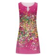 thumbnail image 4 of ICHUANYI Clearance Women's Fashion Sexy Vintage Round Neck Sleeveless Printed Round Dresses(Hot Pink, XL) ICHUANYI WER2023081011062, 4 of 5
