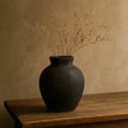 thumbnail image 7 of kowaku Rustic Ceramic Vase Wabi Table Centerpiece Office Farmhouse Flower Vase Black 12.7x12.7x15cm, 7 of 7