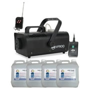 ADJ 850W Mobile Fog Machine w/Remote & 4L Fog Fluid/Smoke Liquid, 4 Pack