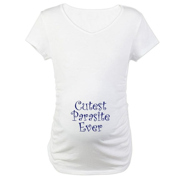 CafePress - Cutest Parasite Copy Maternity T Shirt - Cotton Maternity T-shirt, Cute & Funny Pregnancy Tee