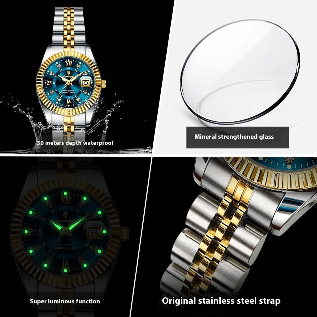 EXPLOJOY Elegant Women's Wristwatch – Date Function, Waterproof Case, Sleek Steel Strap