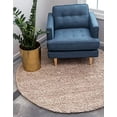 thumbnail image 2 of Unique Loom 3151357 4 x 4 ft. Solid Shag Round Rug, Taupe, 2 of 15