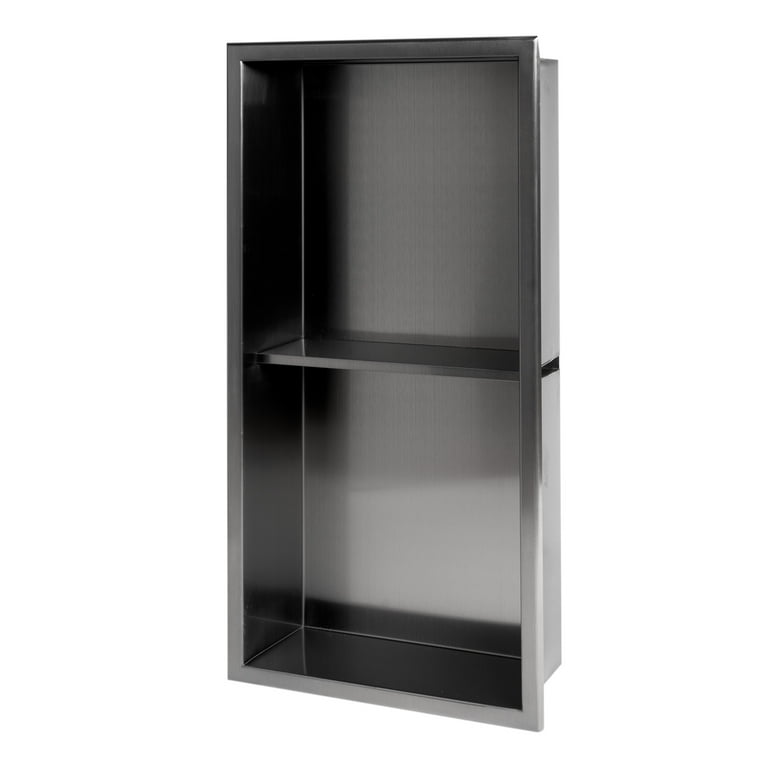 ALFI brand 12 x 24 Black Matte Stainless Steel Vertical Double