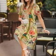 thumbnail image 3 of Balery Vintage Bird Pattern Womens Dresses Loose Short sleeve Sundresses Swimsuit Coverup 2025 Summer Casual Dress for Women - A-Line Swing Dress, 3 of 6
