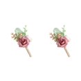 thumbnail image 2 of Jumpingount Pin de ojal de boda de apariencia realista para novio y padrino de boda, camafeo Artificial marrón Marrón camafeo 2piezas, 2 of 6