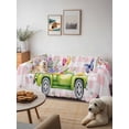 thumbnail image 6 of Watercolor Floral Truck Couch Cover, Spring Garden Butterflies Pink Plaid Sofa Cover Blanket for 3 Cushion Couch, Sectional Sofa Slipcover Furniture Protector for Living Room Bedroom 71''x134'', 6 of 9