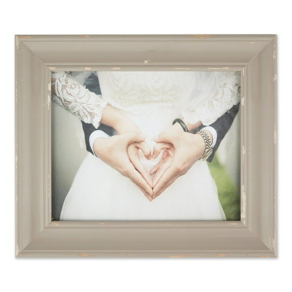 DII Distressed Wooden Picture Frame Collection Rustic Farmhouse Inspired, 8x10", Antique Stone