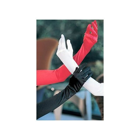 - Shirley of Hollywood Long Satin Spandex Gloves 219 Black,Purple,Red,White