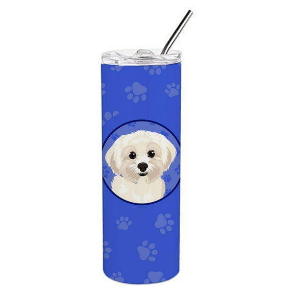 Carolines Treasures WDK1207TBL20 Shih-Tzu Gold Design4  Stainless Steel 20 oz Skinny Tumbler Blue 20 oz multicolor