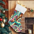 thumbnail image 5 of Coolnut 17.7 Inch Christmas Stockings, 1 PCS Retro Abstract Design Presonalized Large Stocking Sock for Family Holiday Xmas Party Decorations, 5 of 7