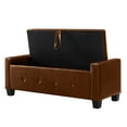 thumbnail image 6 of Aukfa 48" Storage Ottoman Bench with Safety Hinges, Upholstered Tufted Faux Leather Bench for Bedroom, Living Room & Entryway, Brown, 6 of 8