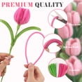 thumbnail image 2 of CandWuom Pink Green Pipe Cleaners Flower Kit for Graduation Gifts, Chenille Stems for Pipe Cleaner Tulip Flowers Bouquets Making, 2 of 7