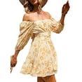 thumbnail image 2 of VISgogo Vestido de manga farol para mujer con decoración de volantes, ropa de verano de cintura alta con escote cuadrado de lunares VISgogo  moda, 2 of 9