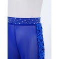 thumbnail image 6 of Aislor Girls Glitter Rhinestone Sequin Sheer Mesh Wide Leg Pants Modern Figure Skating Jazz Dance Pants Blue 8, 6 of 7