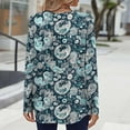 thumbnail image 3 of Craaazy Womens Long Sleeve Tops Casual Pleated Crew Neck Fall Tunic Tops Gifts Button Down Blouse Fashion Printing Loose T-Shirts, 3 of 6