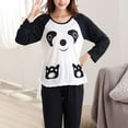 thumbnail image 4 of Sardfxul Couples Autumn Cartoon Panda Long Sleeve Pullover Pajamas Set Sleepwear Casual, 4 of 19