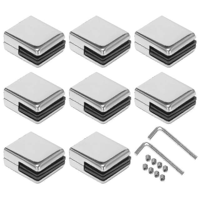 Stainless Steel Glass Clamp for 8-10mm Balustrade, Adjustable Glass Bracket with 304 Stainless Steel, 8pcs Set for Staircase Handrail