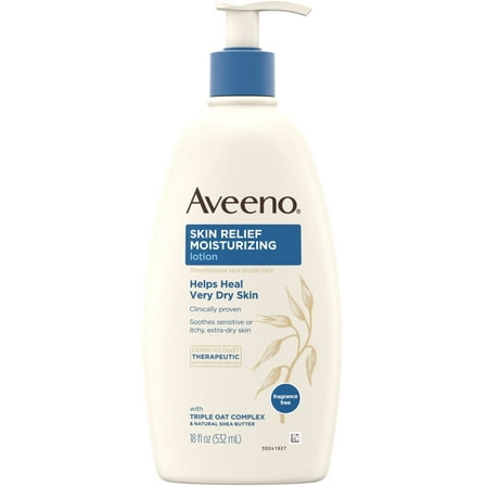 AVEENO Active Naturals Skin Relief 24 Hour Moisturizing Lotion, 18 Oz (Pack of 2)