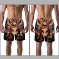 thumbnail image 3 of luoweisi Men's Beach Shorts Quick Dry Swim Trunks with Mesh Lining Flower Fox S, 3 of 5