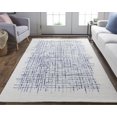 thumbnail image 5 of Feizy Maddox Transitional Abstract, Ivory/Blue, 1'6" x 1'6" Swatch Easy Care Stain Resistant Kid Friendly Casual Design Carpet for Living Dining Bed Room, 5 of 8