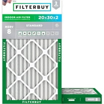 Filterbuy 20x30x2 MERV 8 Dust Defense, Pleated HVAC AC Furnace Air Filters (2-Pack)