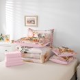 thumbnail image 5 of Homewish Kawaii Giraffe Elephant Twin Bedding Sets 7-Piece, Flower Leaf Plant Bedding Comforter Set, Pink Art Watercolor Reversible Sheet Sets, Microfiber Bedroom Decor, 5 of 7