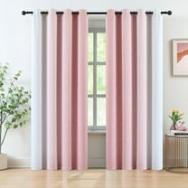 Junvictex Ombre Pink Blackout Curtains, Grommet Style, Triple Weave with Black Layer for Superior Light Blocking and Heat Absorption, Perfect for Bedrooms,54"x84"