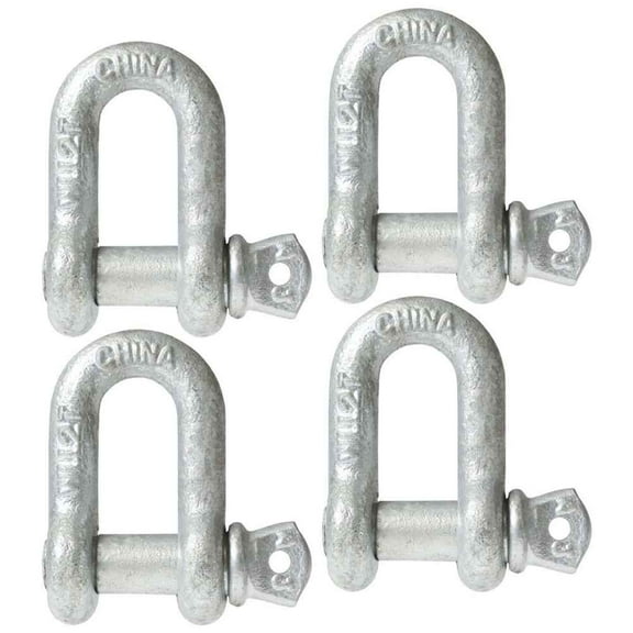 1" Galvanized Screw Pin Chain Shackle - 4 Pack