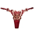 thumbnail image 3 of Tanga ajustable de talla grande con bordado de seducción 2D de mujer con lencería sexy de colores de mariposa, 3 of 4