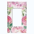thumbnail image 5 of Metal Light Switch Plate Cover Elegant Pink Floral Dragonfly Heart Frame FLW122, 5 of 13