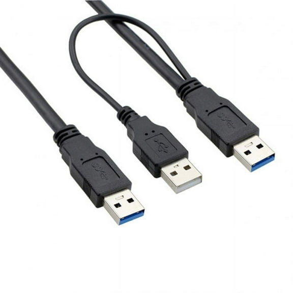 Chenyang CY super speed USB 3.0 Power Y Cable two A Male to USB Male for external Hard Disk Cable