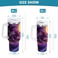 thumbnail image 6 of Yayeee 40oz Stainless Steel Tumbler with Straw and Handle Double-Wall Insulated Travel Water Bottle, Night Purple Road, 6 of 8