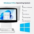 thumbnail image 2 of Retail and Restaurant POS Terminal Machine for Small Business, Point of Sale Cash Register with Windows 11 Professional, 15.6” & 11.6" Dual Touch Screen, White, Hardware Only, 2 of 7